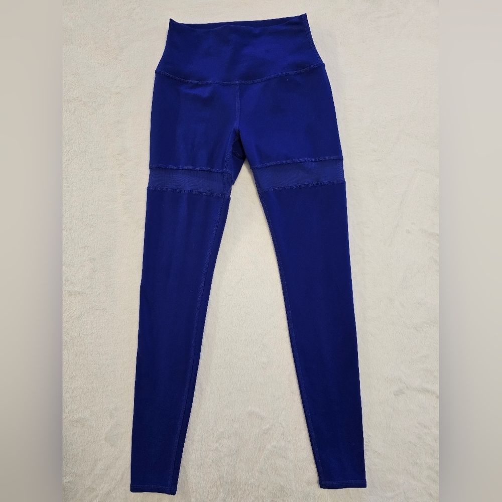 Alo Yoga Thigh High Mesh High Rise Waist Leggings Sapphire Blue XS